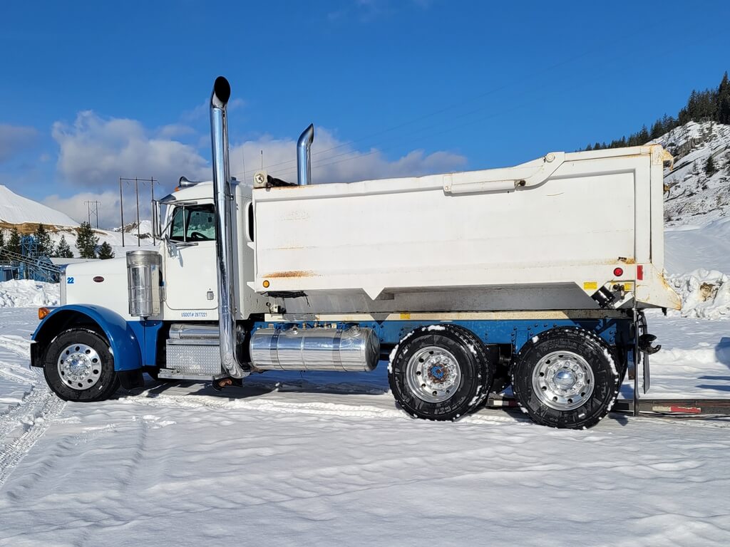 Dump truck with transfer trailer